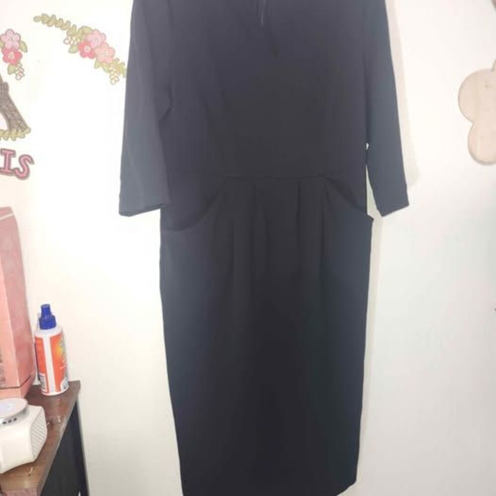 Grace Karin Black V-Neck Sheath Dress L